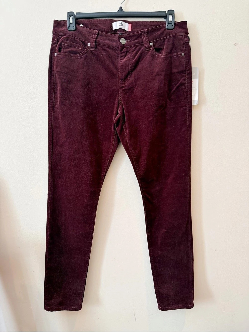 CAbi The Skinny Jeans Burgundy Size 12 NWT